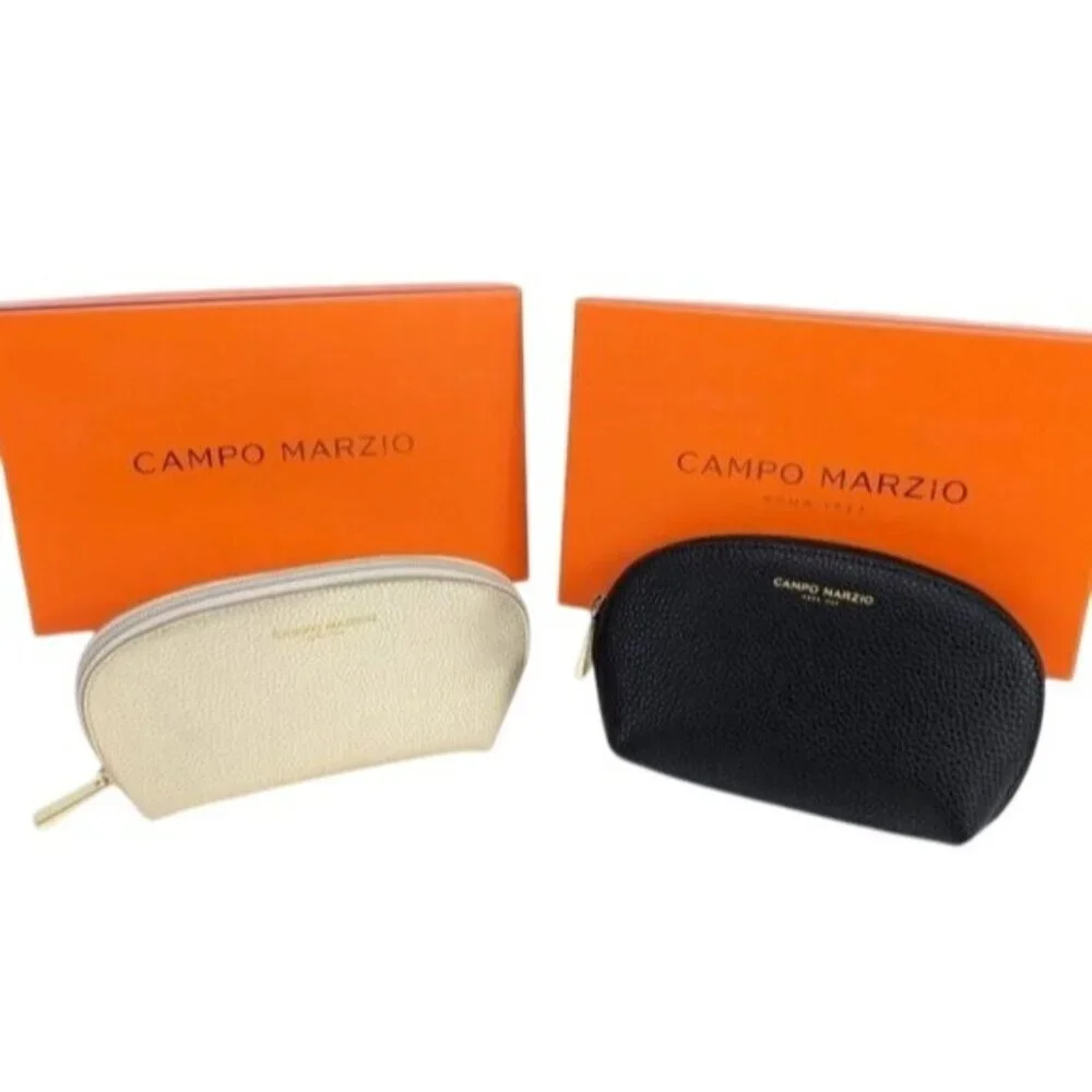 Campo Marzio pebbled Italian Leather Pouch Clutch Makeup Jewelry Handbag